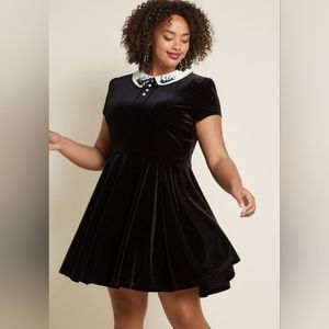 Hell Bunny Fortune Favors the Cave velvet dress, size L/14